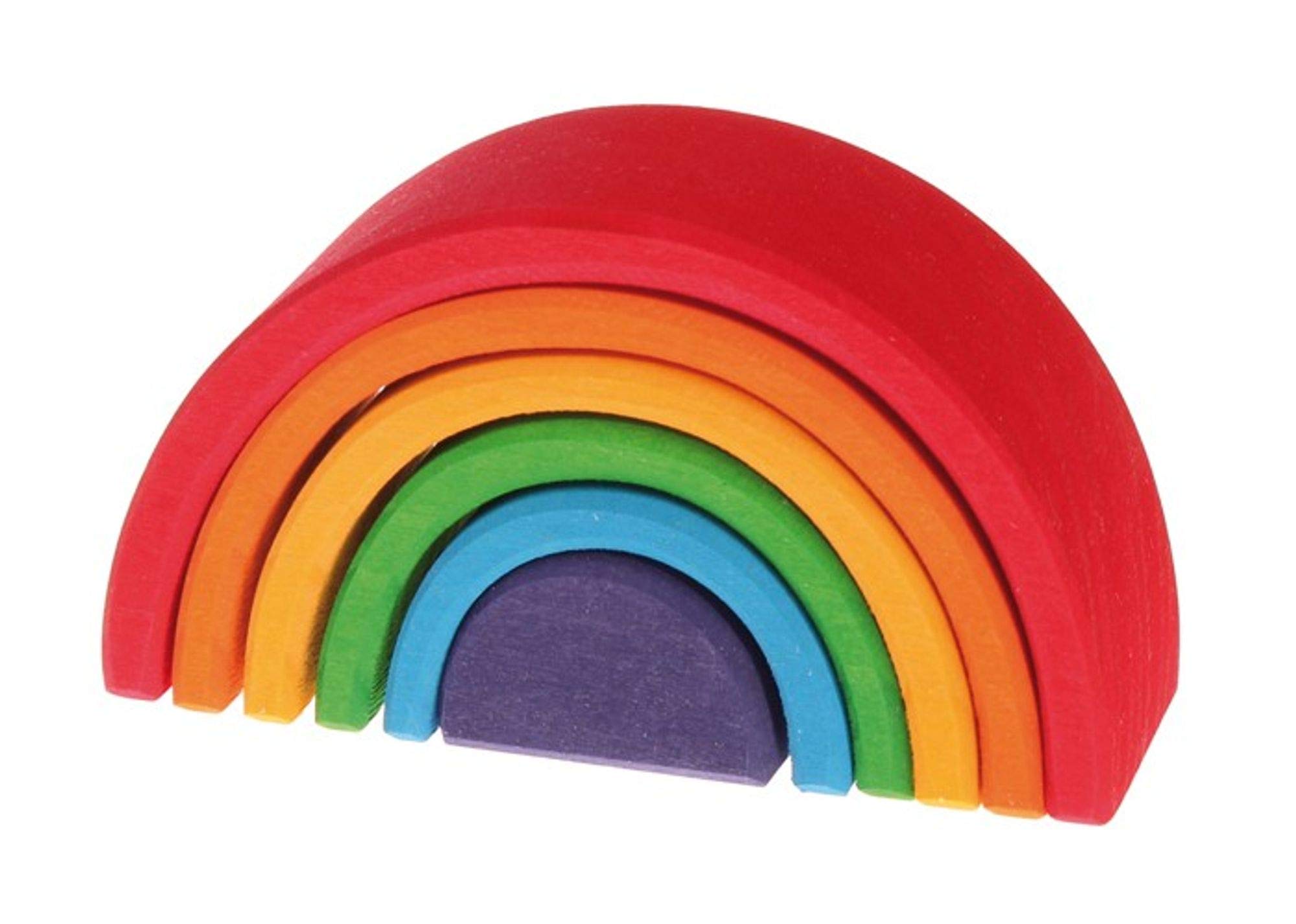 グリムGRIMMS 玩具 おもちゃ 知育玩具 積み木 インテリア 見立て遊び 虹 レインボー 高さ5.5×幅10.5×奥行4cm 虹色トンネル 小