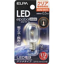 （まとめ買い） ELPA LEDナツメ形E12 LDT1CL-G-E12-G106 【×5】