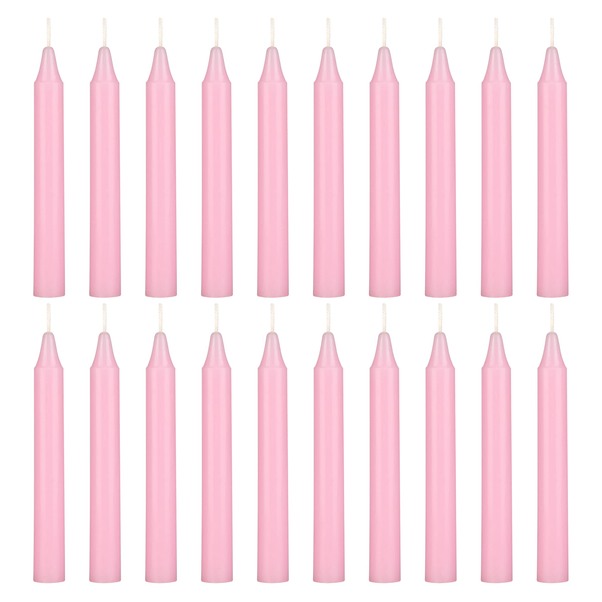 Mega Candles - Unscented 10cm Mini Chime Ritual Spell Taper Candle - Pink S
