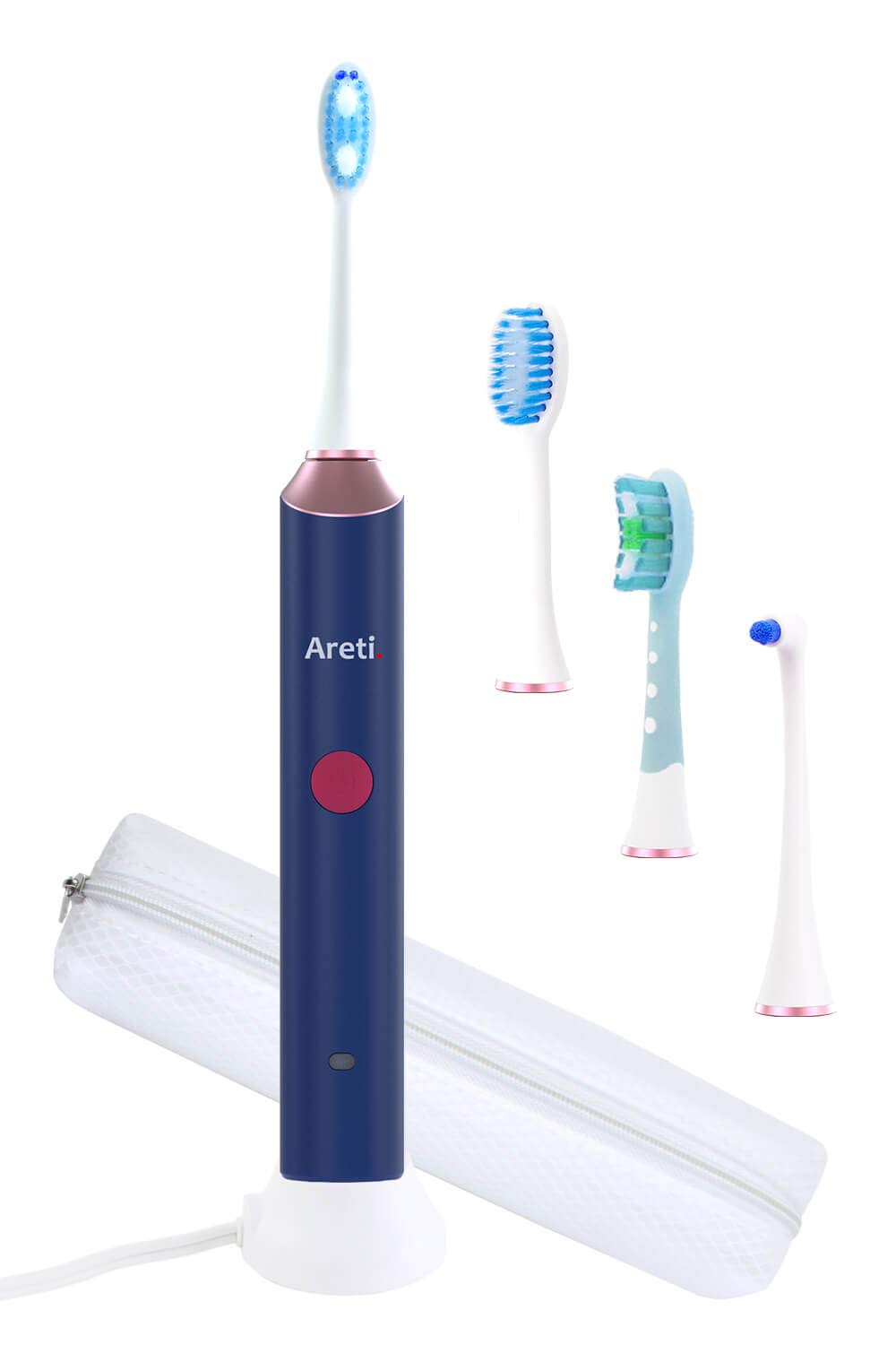 Areti アレティ 電動歯ブラシ プロフェッショナル ビューティーケア MIGAKI/インディゴ 2段階速 音波 充電式 携帯 ケース付 t1731