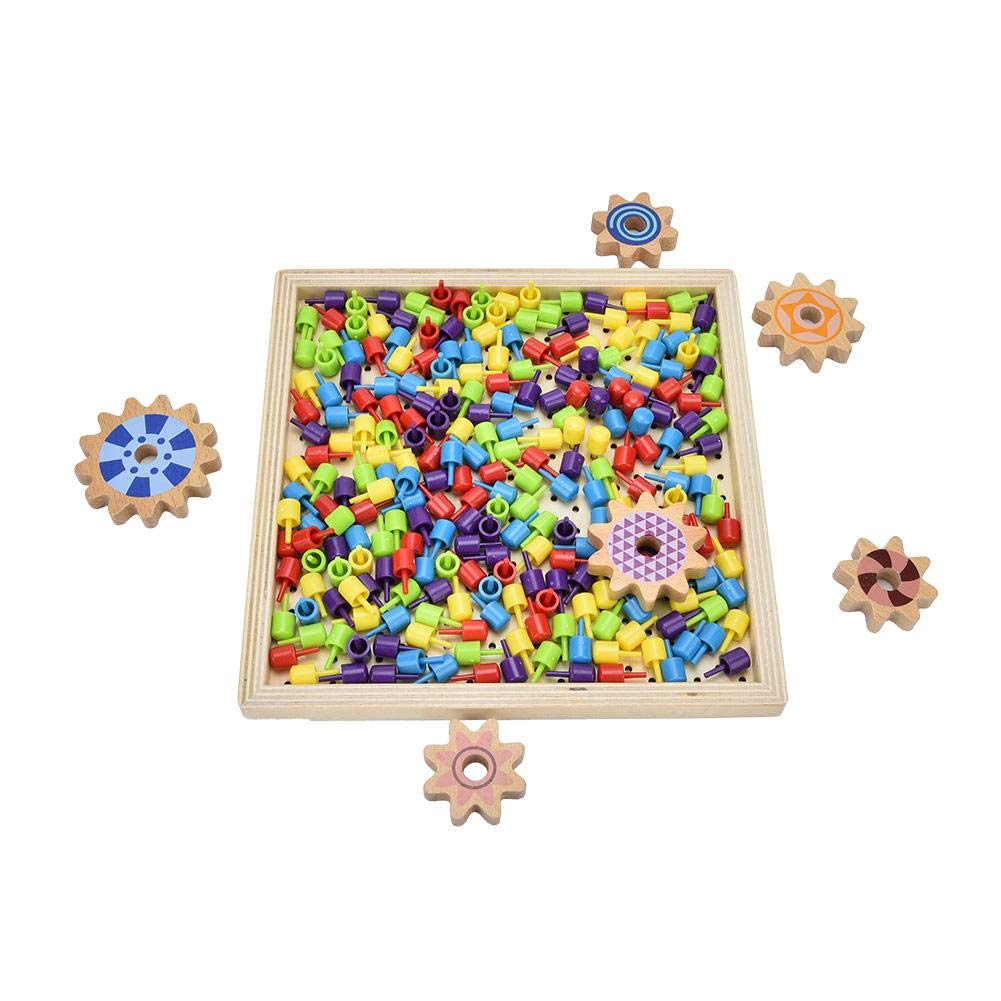 ジグソー パズル ペグボード キノコ爪 DIY 様々遊び方 想像力促進 手、目、脳トレ 色彩、形状、空間認知 早期教育 知育玩具 誕生日 プレ
