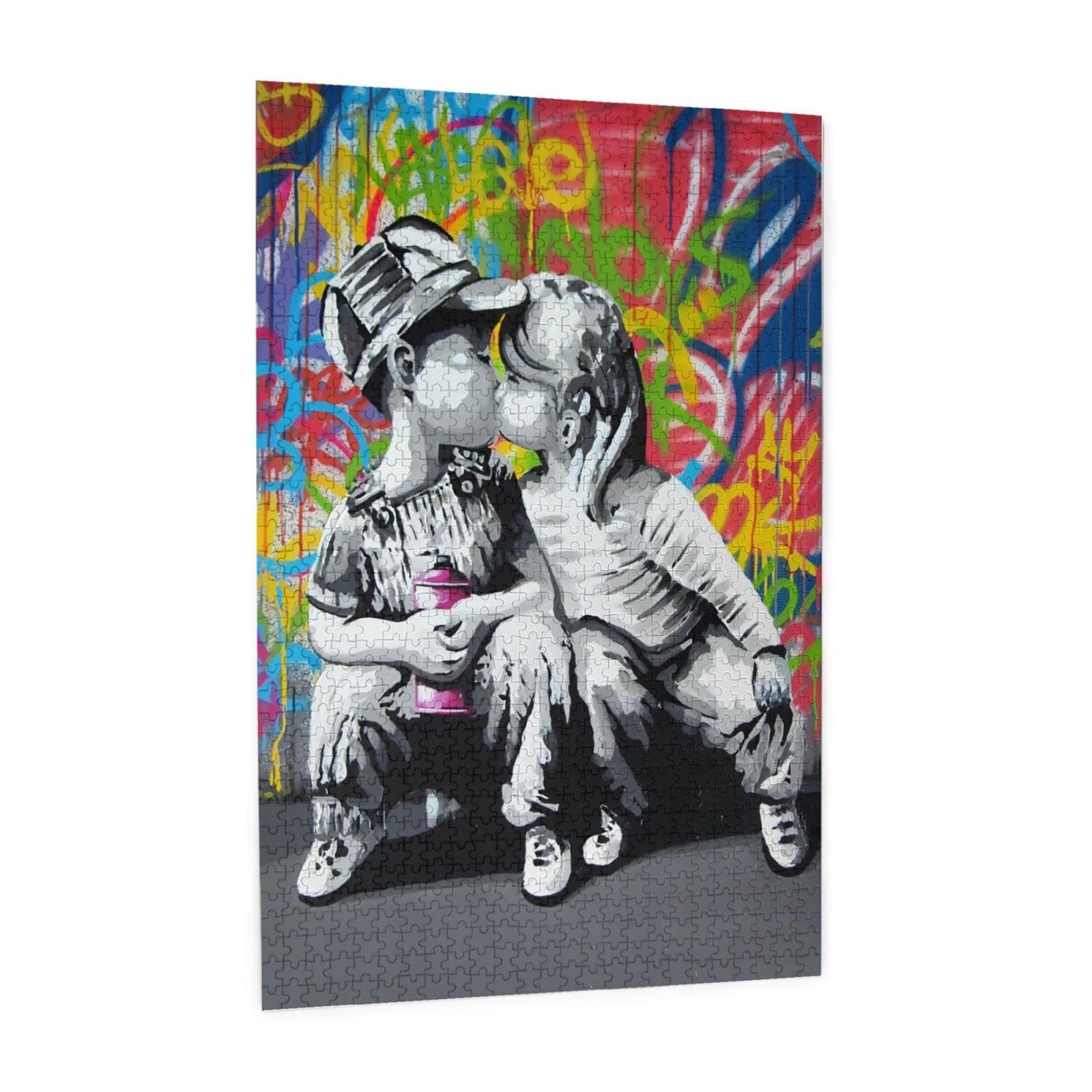1000ピース ジグソーパズル Banksy バンクシー モダンアート 木製パズル 壁飾り パズル装飾画 収納ケース付き おもちゃ 知育減圧 親子ゲ