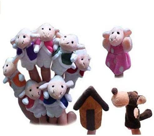 指人形 おもちゃ ベビー用品 赤ちゃん 指人形セット 縫いぐるみ 指人形 パペット 10枚セット 狼 7匹の羊 童話 人形劇 おもちゃ 室内遊び