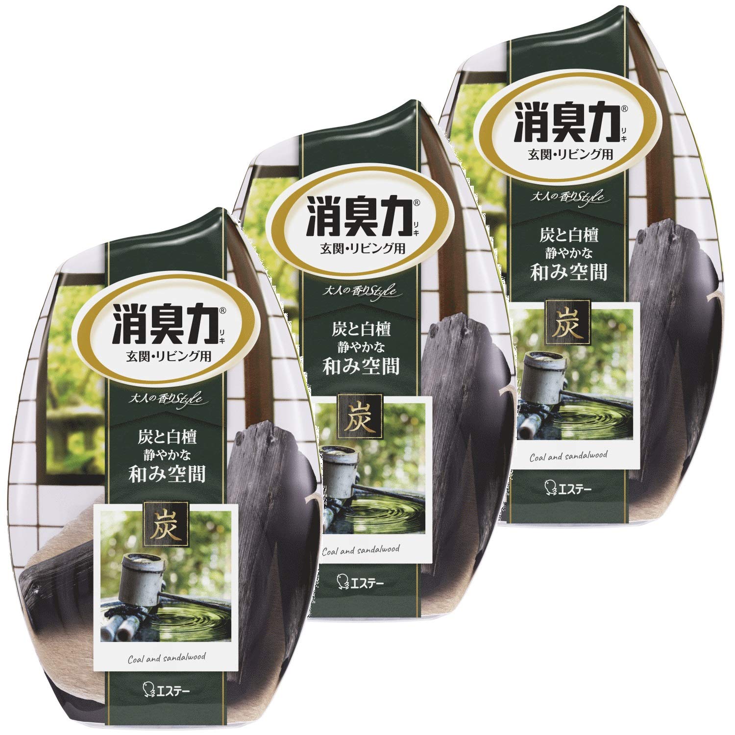 【まとめ買い】お部屋の消臭力 部屋用 炭と白檀の香り 400ml×3個 部屋 玄関 リビング 消臭剤 消臭 芳香剤