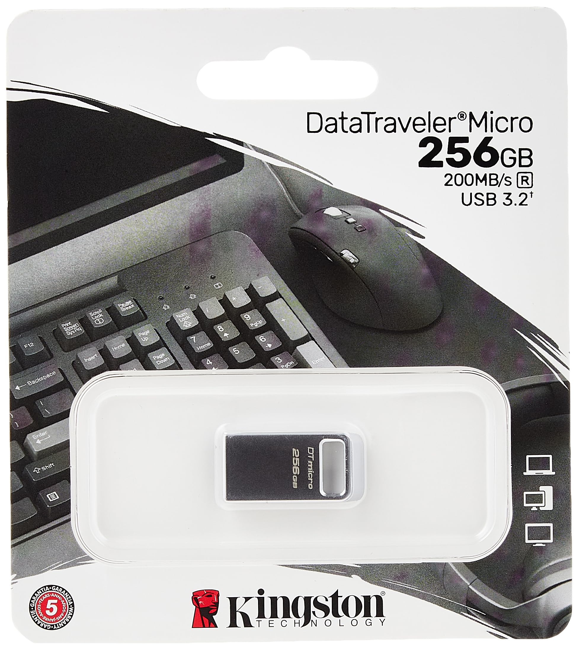 キングストンテクノロジー Kingston USBメモリ 256GB USB3.0/3.1/3.2gen1 DataTraveler Micro DT