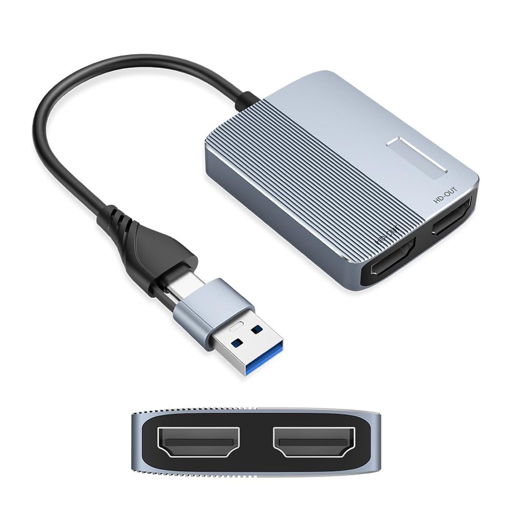 USB Type C HDMI変換アダプタ USB/Type C to HDMI ケーブル ディスプレイアダプタ Type-CとUSB両対応 1080